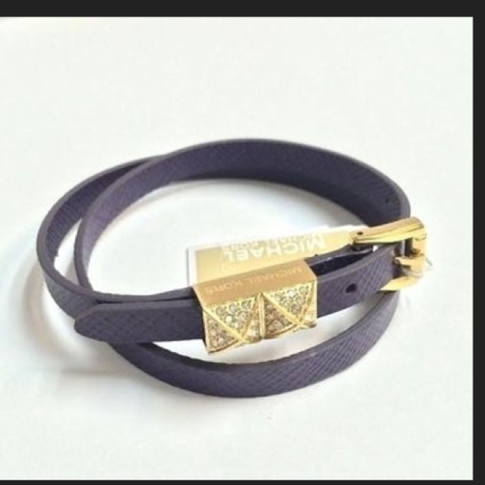 NEW Michael Kors purple gold double wrap bracelet - Picture 2 of 4
